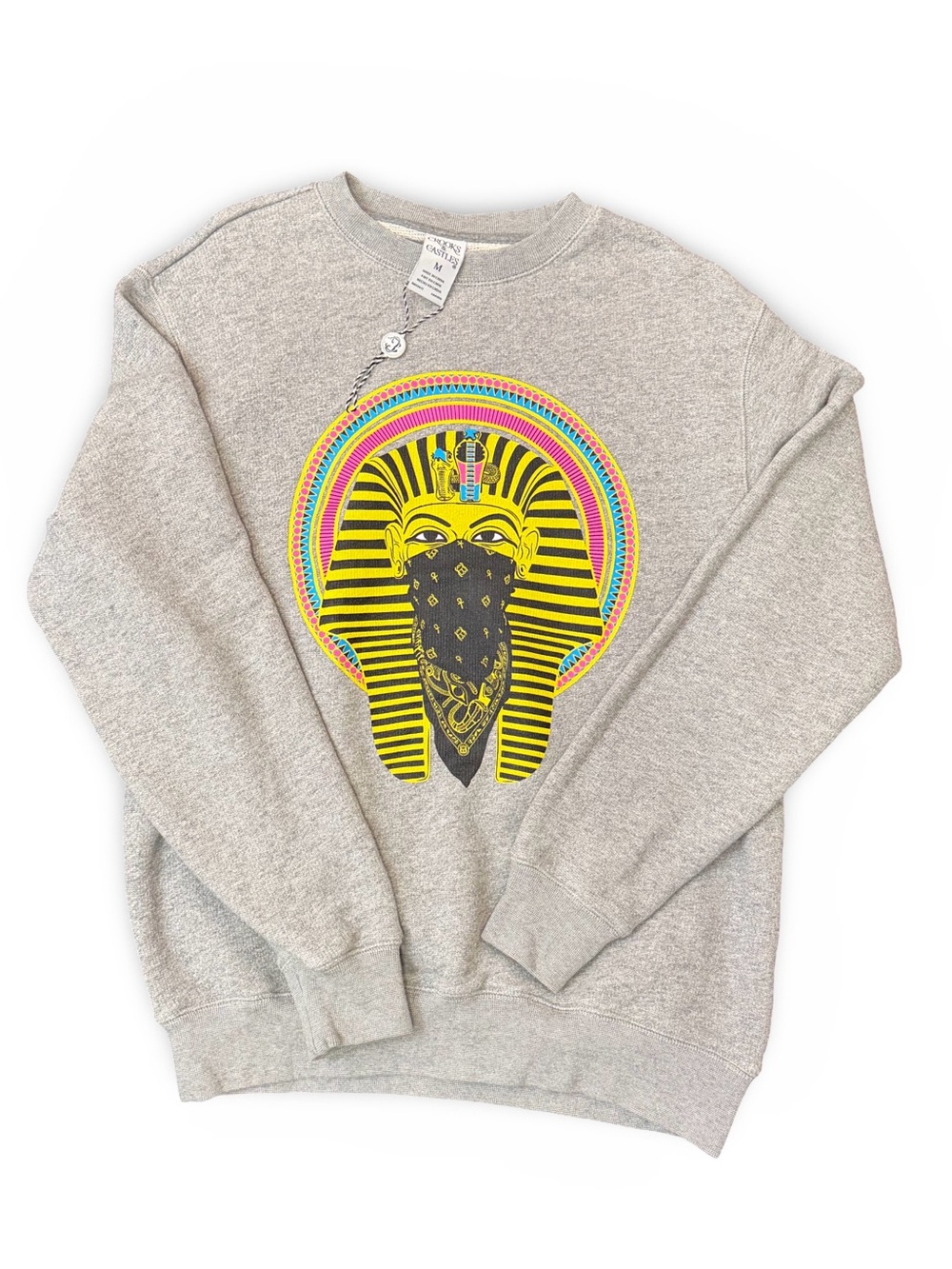 Crooks & Castles King Tut Pharaoh Graphic Crewneck Sweatshirt Size M
